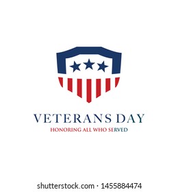 design vector template Veterans day. Honoring all who served. November 11.