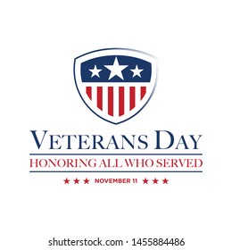 design vector template Veterans day. Honoring all who served. November 11.