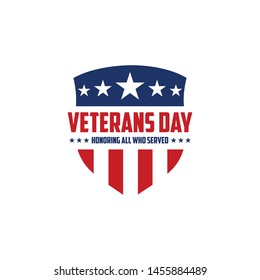 design vector template Veterans day. Honoring all who served. November 11.