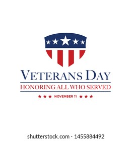 design vector template Veterans day. Honoring all who served. November 11.