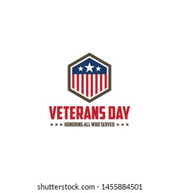 design vector template Veterans day. Honoring all who served. November 11.