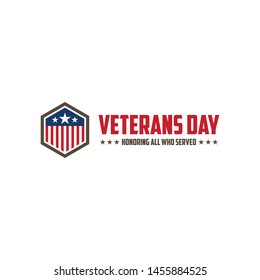 design vector template Veterans day. Honoring all who served. November 11.