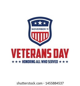 design vector template Veterans day. Honoring all who served. November 11.