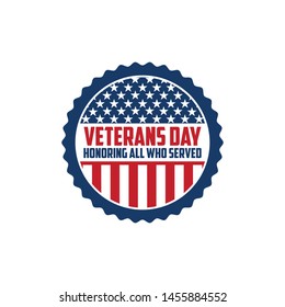 design vector template Veterans day. Honoring all who served. November 11.