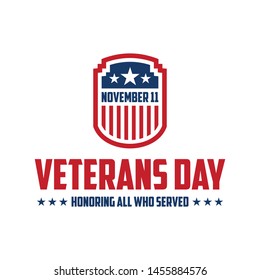 design vector template Veterans day. Honoring all who served. November 11.