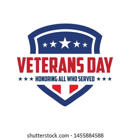 design vector template Veterans day. Honoring all who served. November 11.