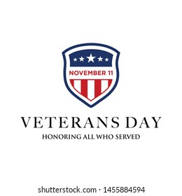 design vector template Veterans day. Honoring all who served. November 11.