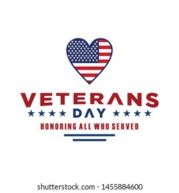 design vector template Veterans day. Honoring all who served. November 11.