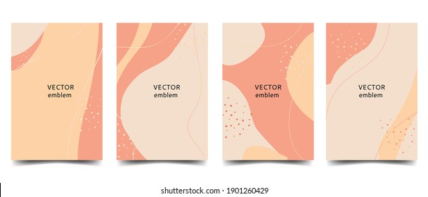 Design vector templates for social media stories, messages, apps. Abstract backgrounds in minimal style with copy space for text.