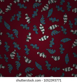 Design. Vector. Tender fabric pattern. Doodles black, green and red on colors. Flat elements. Seamless pattern Print.