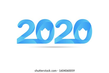 Design vector text logo number 2020 color