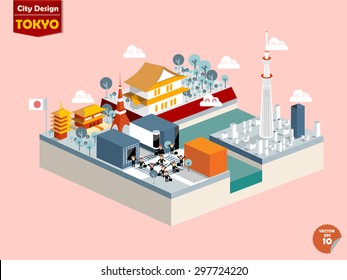 design vector of tokyo japan,tokyo city design in perspective,cute design of tokyo