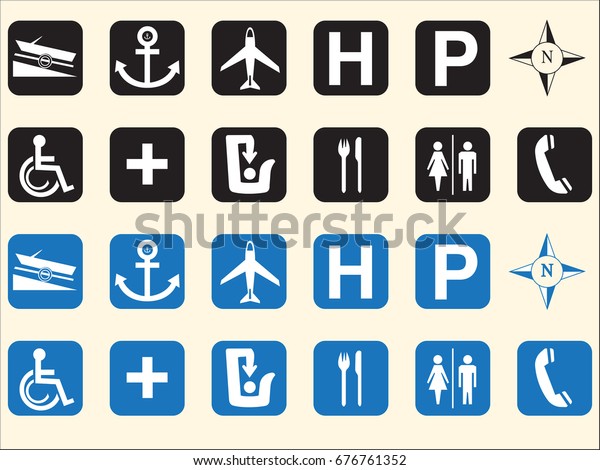 Design vector travel information icons. Concept\
travel and sign on the\
road.