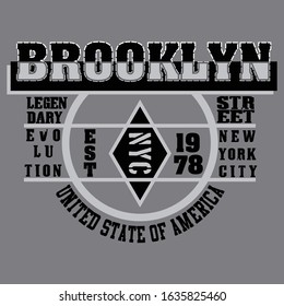 design vector typography BROOKLYN for t shirt, vector illustration