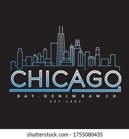 Design vector typography Chicago for t-shirt