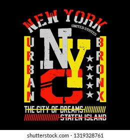 design vector typography concept artistic,new York city,ny trendy apparel printing,arts,illustrations