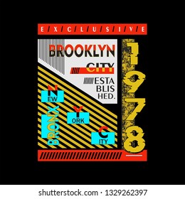 design vector typography exclusive Brooklyn artistic concept,Ny trendy apparel print,arts,line,illustrations,modern