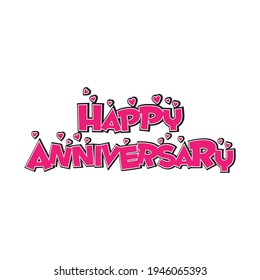 design vector typography happy anniversari and happy birthday