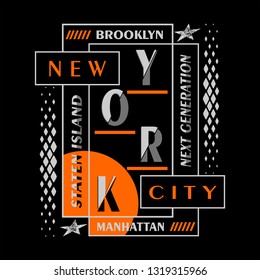 DESIGN VECTOR TYPOGRAPHY NEW YORK ARTISTIC CONCEPT,TRENDY APPAREL PRINTING,ARTS,ILLUSTRATIONS,LINES