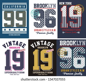 design vector typography number for print t shirt  