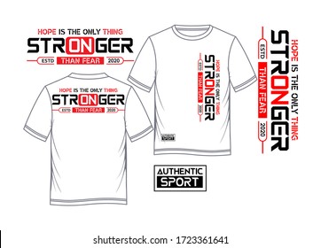 Design vector typography slogan stronger for t shirt print men