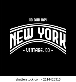 Design vector typography for t-shirt streetwear clothing. new york concept. with white color. perfect for modern t-shirt design