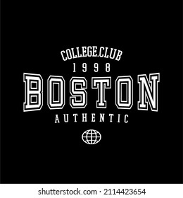 Design vector typography for t-shirt streetwear clothing. boston concept. with white color. perfect for modern t-shirt design