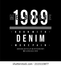 Design vector typography for t-shirt streetwear clothing. melbourne concept. with white color. perfect for modern t-shirt design