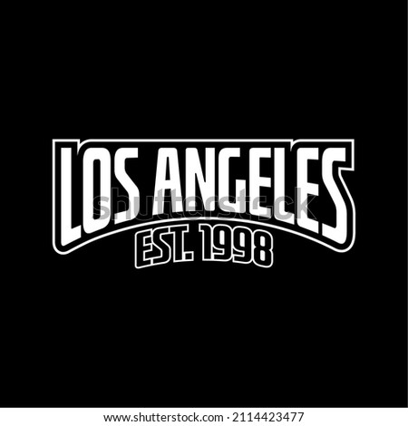 Design vector typography for t-shirt streetwear clothing. los angeles concept. with white color. perfect for modern t-shirt design