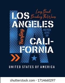 Design vector typography varsity Los Angeles, California for t shirt print men