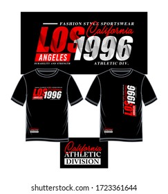 Design vector typography varsity Los Angeles united states for t shirt print men