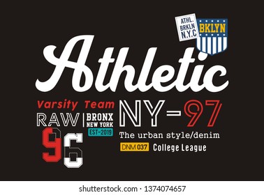 design vector typography varsity for print t shirt men 