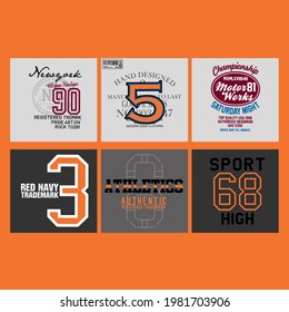design vector typography varsity set for print t shirt men, etc. 