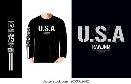 Design Vektor Typografie Vintage usa Rohdenim, für T-Shirt und mehr
