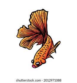 Design vector unique Betta fish or fighting fish  Suitable for ornamental fish shop logo , etc