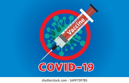 Design vector of vaccine to stop COVID 19,Vaccine for immunization and treatment COVID 19 or Coronavirus infection.