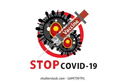 Design vector of vaccine to stop COVID 19,Vaccine for immunization and treatment COVID 19 or Coronavirus infection.