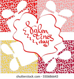 Design Vector Valentine greeting card with    Used for poster, card, invitation, placard, brochure, flyer. Lettering valentines day