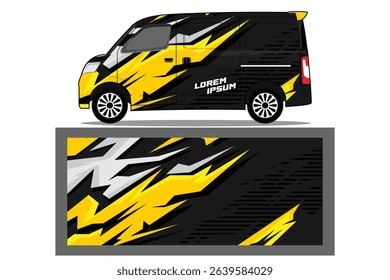Design vector Van mockup and wrap decal for livery branding design and corporate identity company