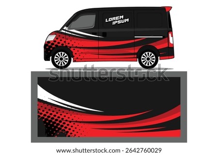 Design vector Van mockup and wrap decal for livery branding design and corporate identity company
