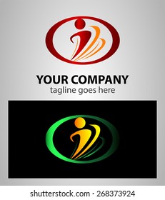 Design vector wave logo element. Abstract people icon. You can use in the media, mobile, public groups, alliances, environmental, education, school 