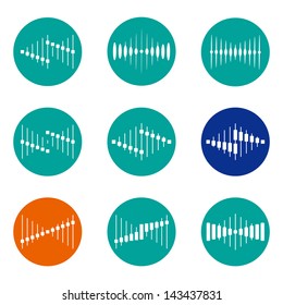 Design vector wave logo template. Icon set. You can use in the buildings, apartments, real estate, electronics ,music, mobile,  communications and other three-dimensional concept of pattern.