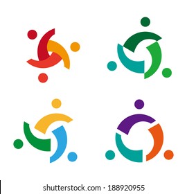 Design vector wave star logo element. Abstract people icon. You can use in the media, mobile, public groups, alliances, environmental, mutual aid associations and other social welfare agencies. 