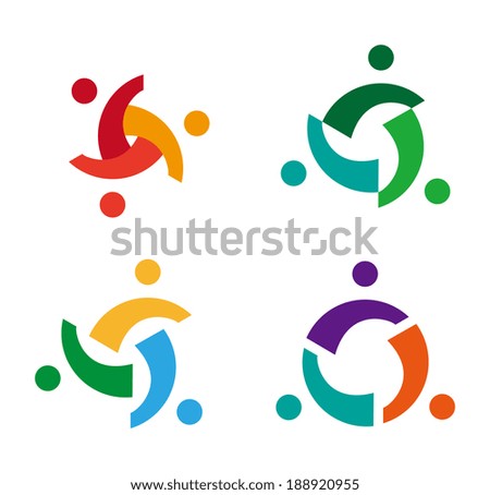 Design vector wave star logo element. Abstract people icon. You can use in the media, mobile, public groups, alliances, environmental, mutual aid associations and other social welfare agencies. 