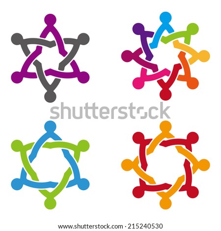 Design vector wave star logo element. Abstract people icon. You can use in the media, mobile, public groups, alliances, environmental, mutual aid associations and other social welfare agencies. 