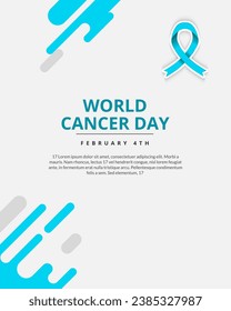 Design vector World Cancer Day with blue ribbon theme. simple, elegant vector design
