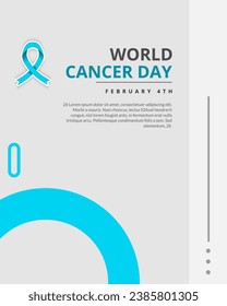 Design vector World Cancer Day with blue ribbon theme. simple, elegant vector design