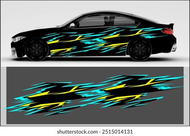 design vector wrap car, branding car, sticker car, with unique line patterns and bright colors