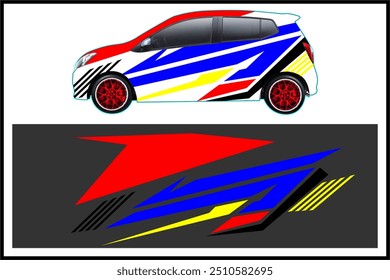design vetor wrap carro com padrão de linha único, adesivo carro wrap, conceito de decalque