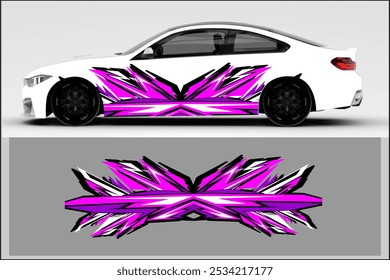design vetor wrap car com padrão de linha exclusivo